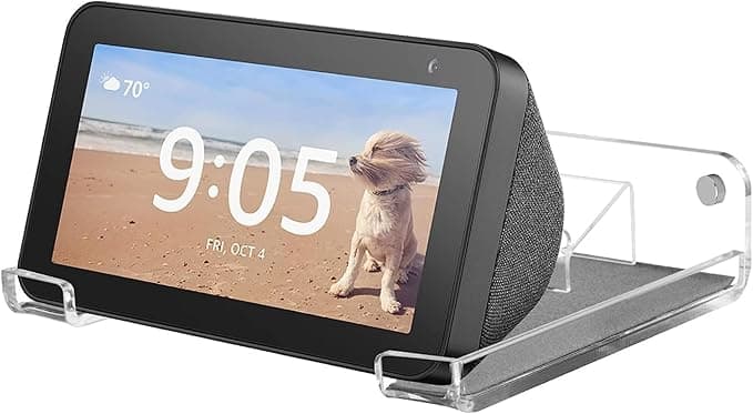 Show 5 Wall Mount Holder, Echo Show 5 Stand Wall Mount, Echo Show 5 Storage Rack, Acrylic Stand Shelf for Amazon Echo Show 5 (1st & 2nd Gen)