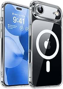CANSHN Magnetic Case for iPhone Air (6.5 Inches), Compatible with MagSafe, [Total Camera Protection] Shockproof Phone Case, Transparent