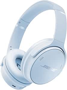 Bose QuietComfort Headphones - Wireless Bluetooth Headphones, Active Over Ear Noise Cancelling and Mic, USB-C Charging, Deep Bass, Up to 24 Hours of Playtime, Ice Blue