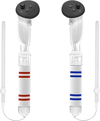 YOGES Handle Attachments Compatible with Meta Quest 3 / Oculus Quest 2 / Quest Pro/Rift S Controller, Virtual Reality Grips, Clear