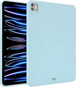Compatible with iPad Pro 11 Inch Case M4(2024, 5th Generation) Case, Slim and Light,TPU Rubber Soft Skin Silicone Protective Cover Shockproof Tablet Cover for iPad Pro 11 2024(Baby blue)
