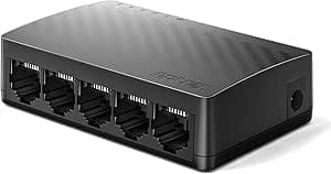 Tenda 5 Port Gigabit Unmanaged Ethernet Switch, Ethernet Splitter, Network Hub, 5 x 10/100/1000Mbps Ports, Plug & Play, Desktop & Wall Mount Ethernet Hub Splitter, Fanless Design (SG105-EU)