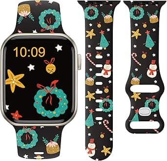 Compatible with Apple Watch Bands for Men,Soft Sport Silicone Band Compatible with Apple Watch Bands 46mm 44mm 45mm 42mm/for iWatch Bands for Men/Watch Series 10/9/8/7/6/5/4/3/2/1 SE Ultra