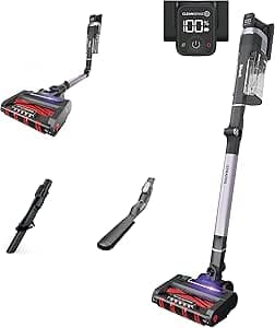 Shark Stratos Cordless Vacuum with Clean Sense IQ and Odour Neutralizer, DuoClean Powerfins HairPro, Includes Duster Crevice Tool & Anti-Allergen Brush, Up to 60 Minute Runtime, Ash Purple, IZ862HC